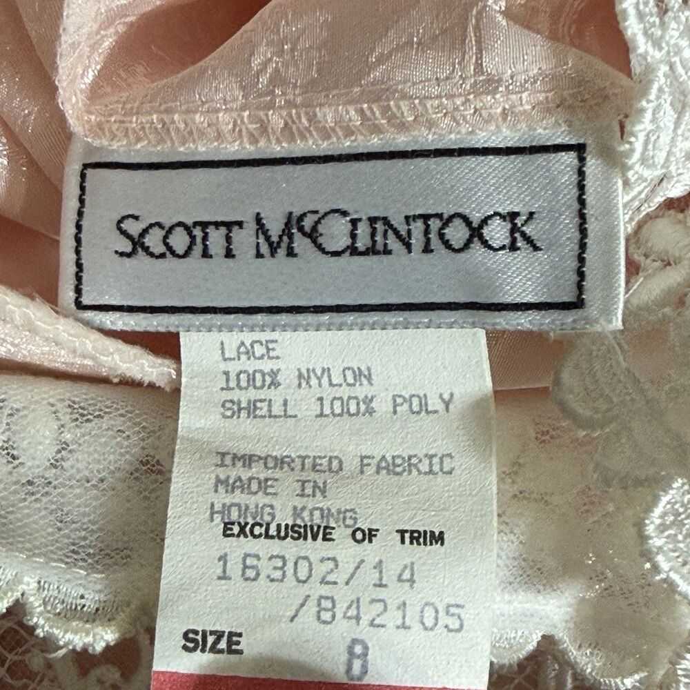 Vintage Scott McClintock Satin Lace Dress Size 8 Pink Victorian Prairie Y2K - Picture 11 of 14